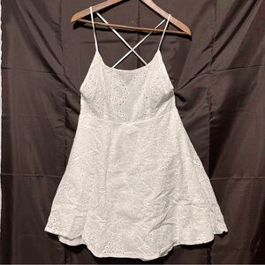 Romanic Hut White Eyelet Backless Summer Dress XL | Boho | Cottagecore Babydoll